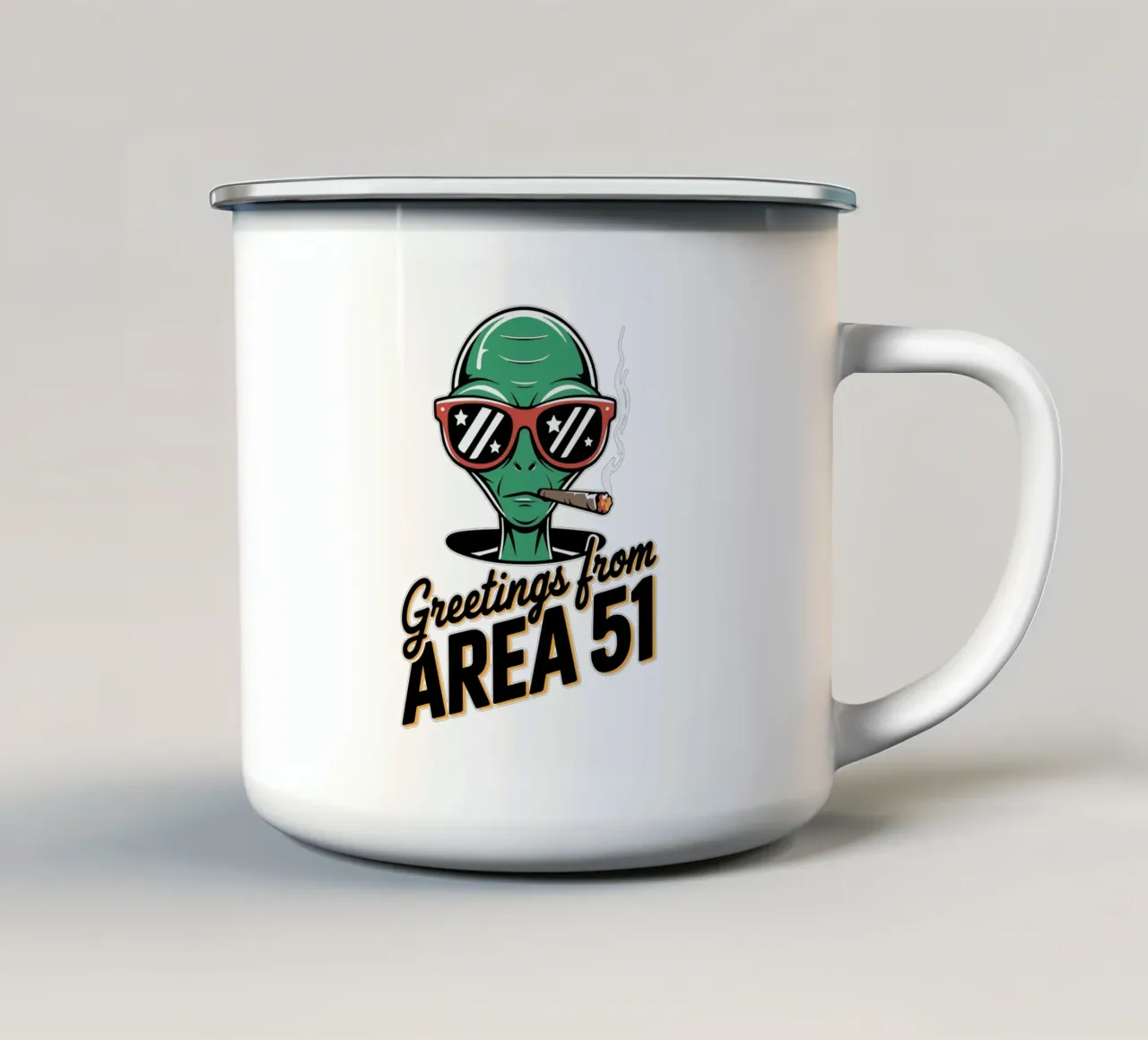 Greetings from Area 51 tazza in smalto da edsonramosart