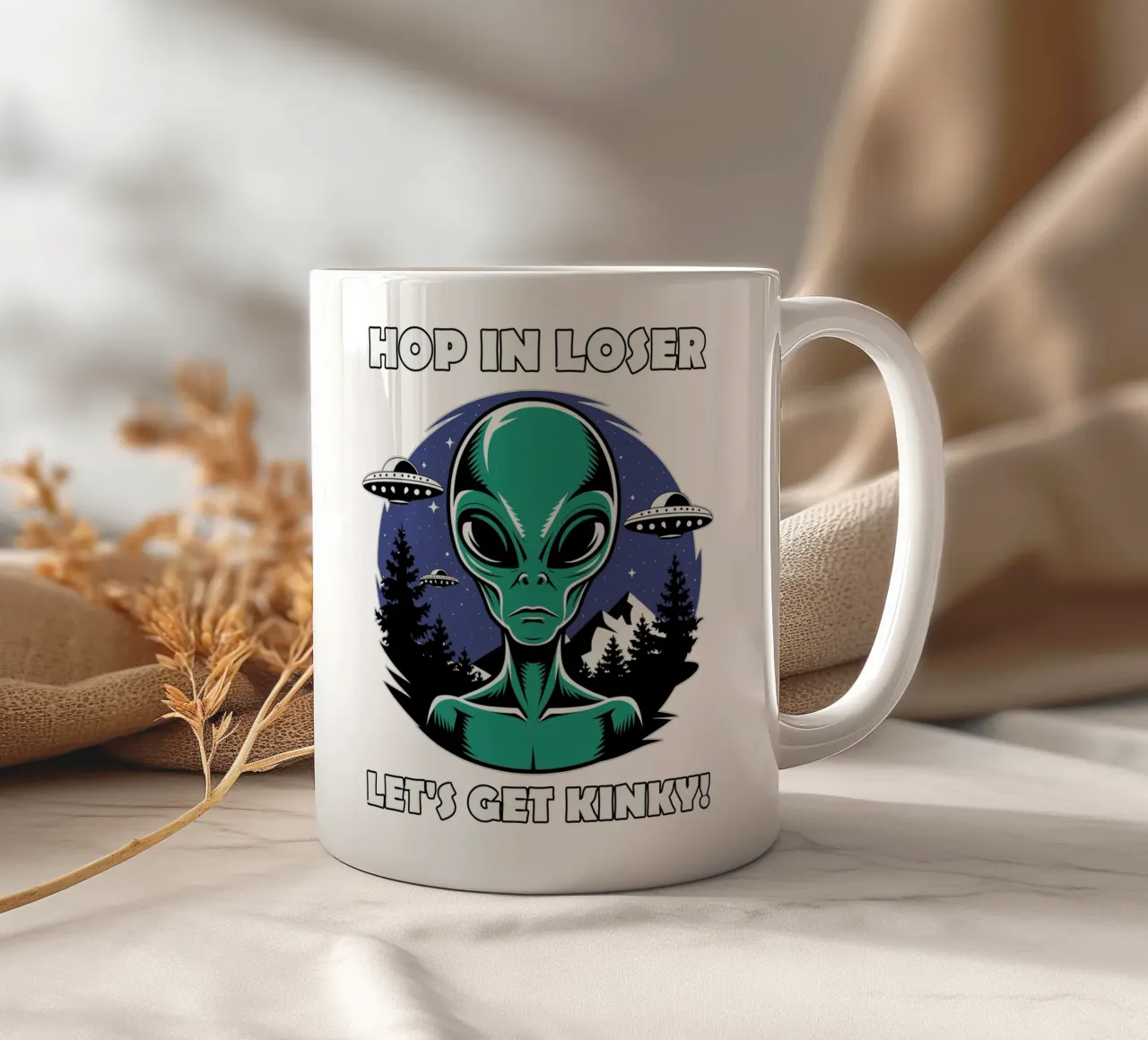 Hop in loser, let's get kinky! tazza in ceramica da edsonramosart
