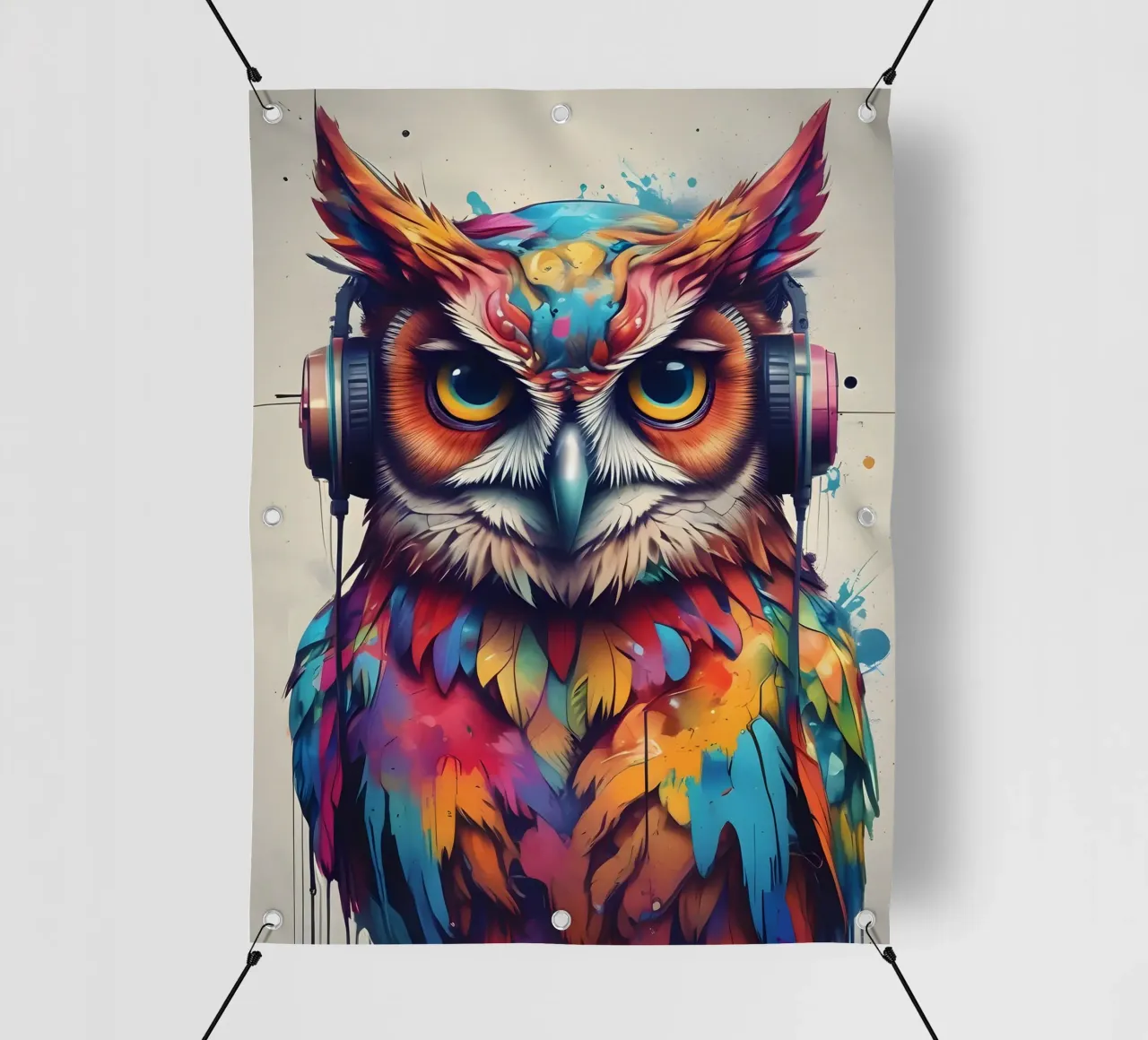 Gufo in cuffia telo in pvc da MakArena