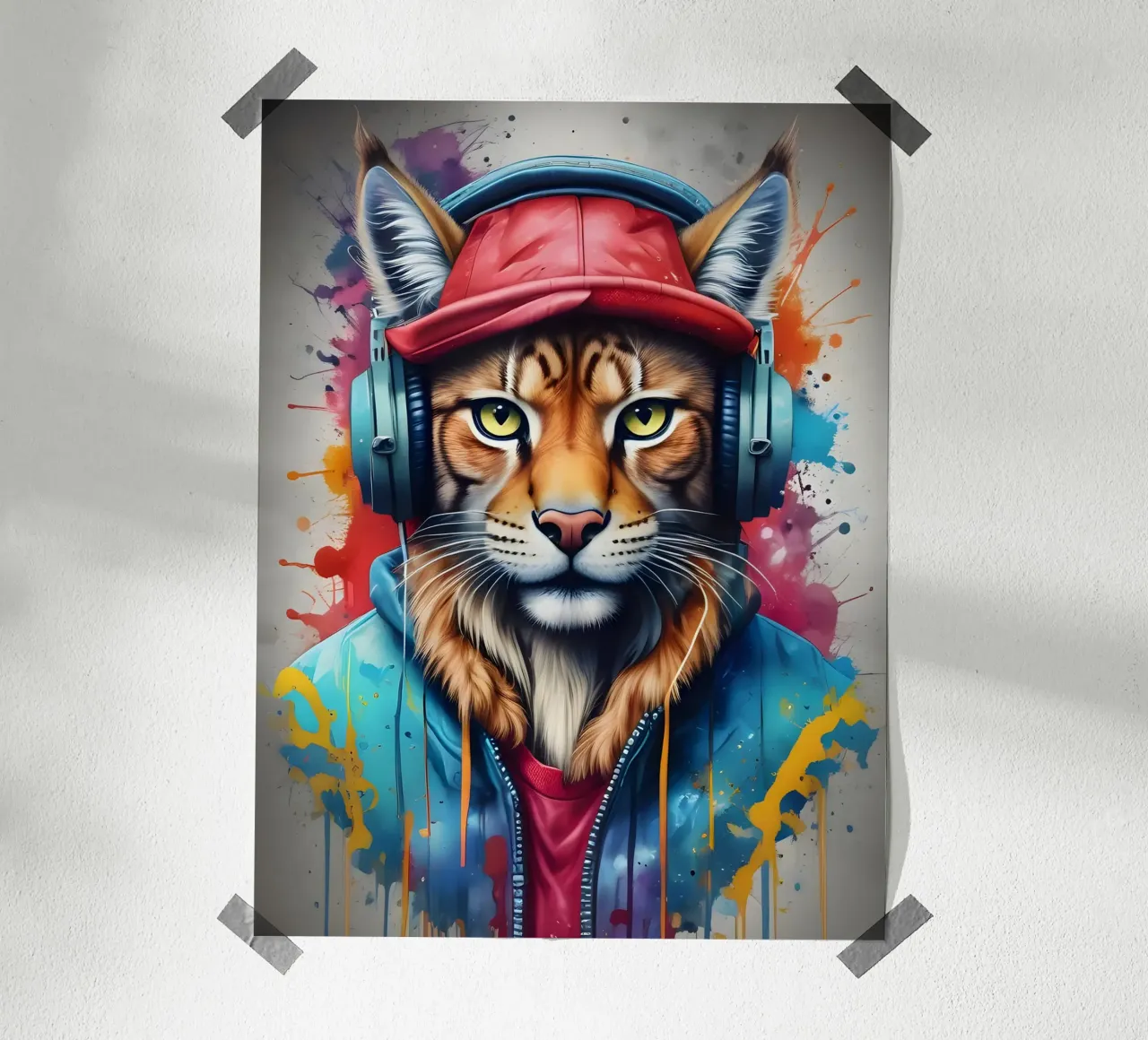 Lynx con cuffie carta hahnemühle da MakArena