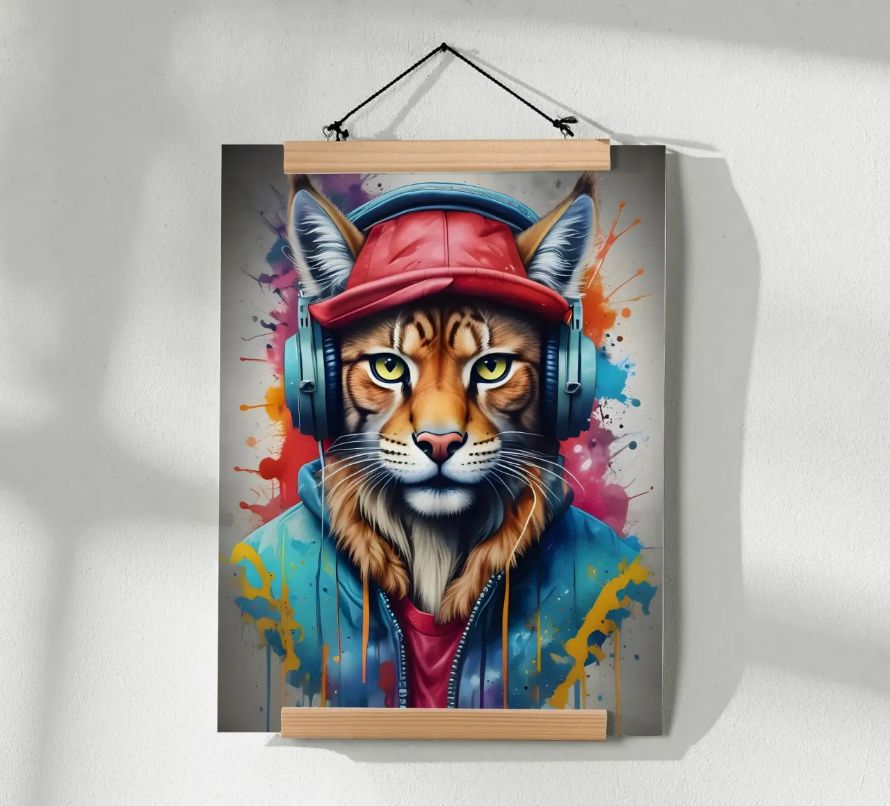 Lynx con cuffie carta hahnemühle da MakArena