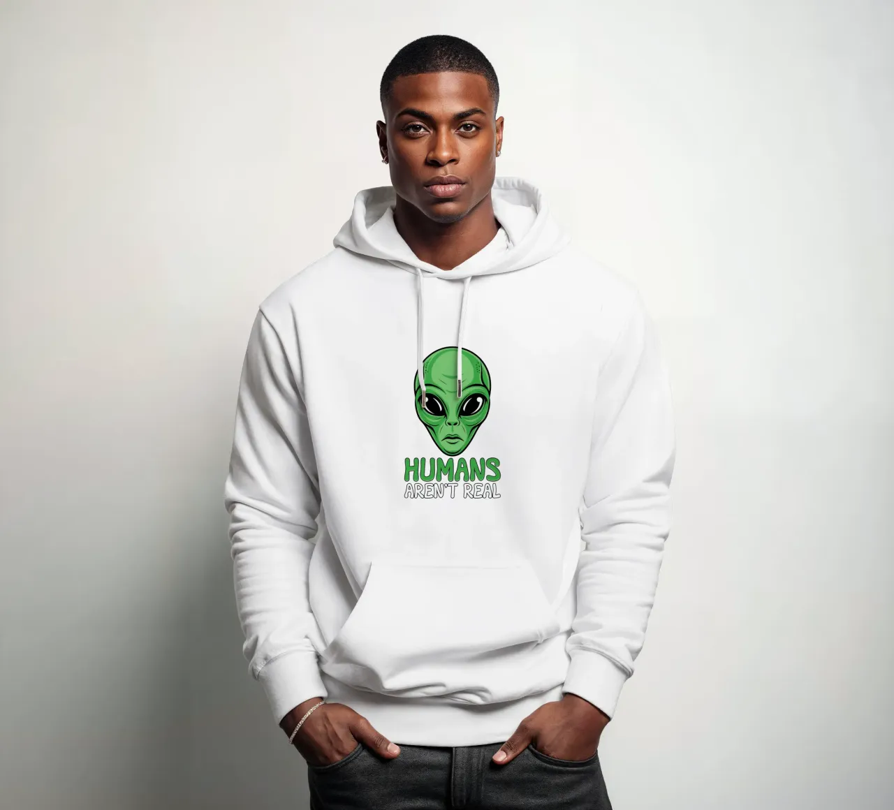 Humans Aren't Real felpa con cappuccio da edsonramosart