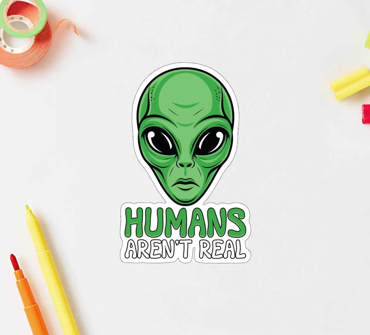 Humans Aren't Real sticker by edsonramosart