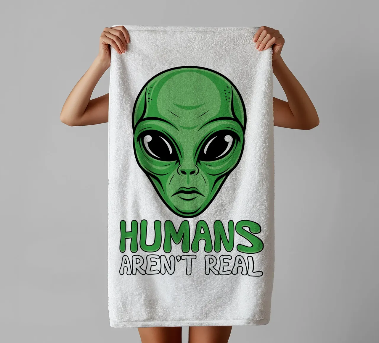 Humans Aren't Real asciugamano da bagno da edsonramosart