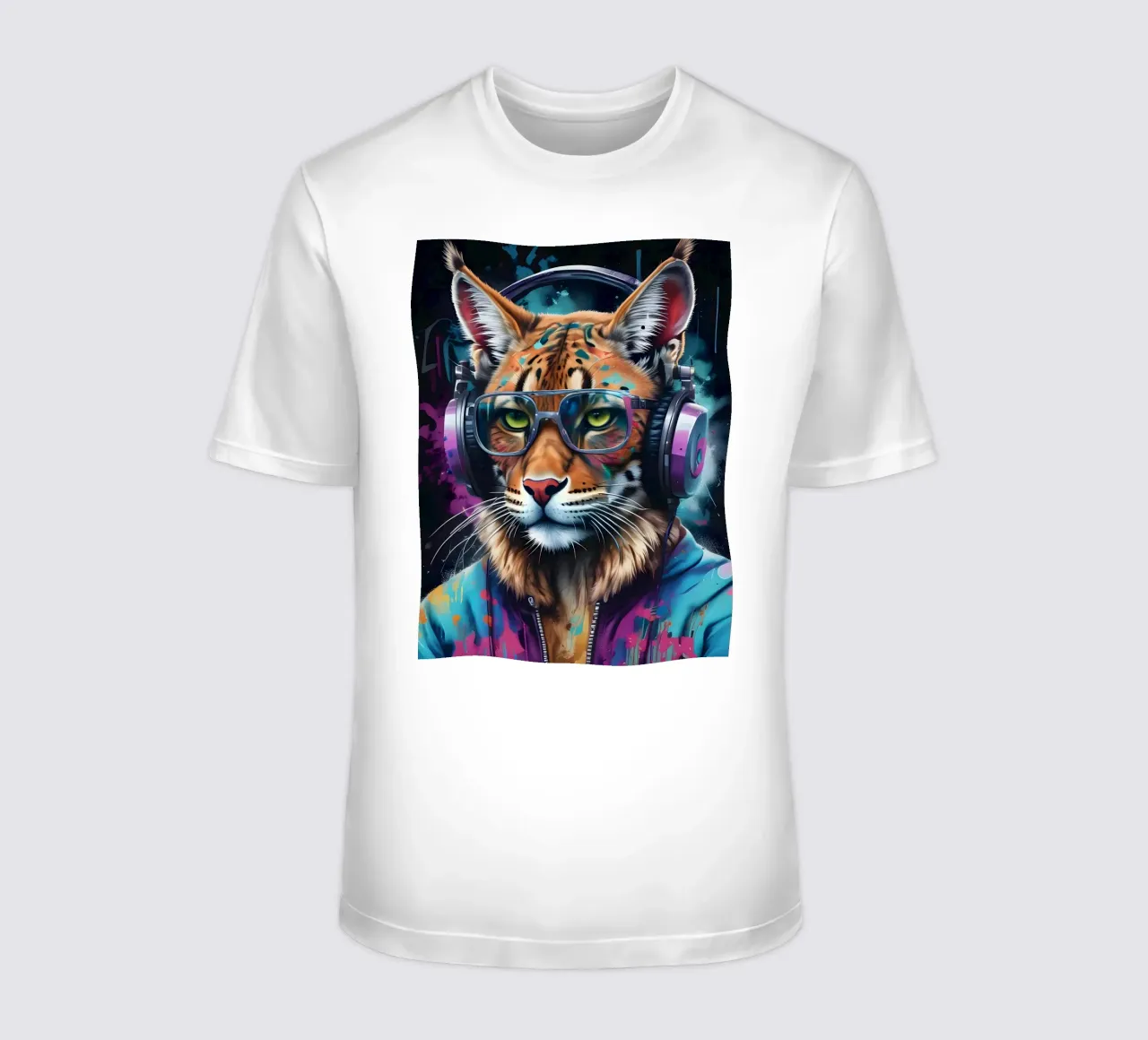 Lynx in cuffia t-shirt da MakArena