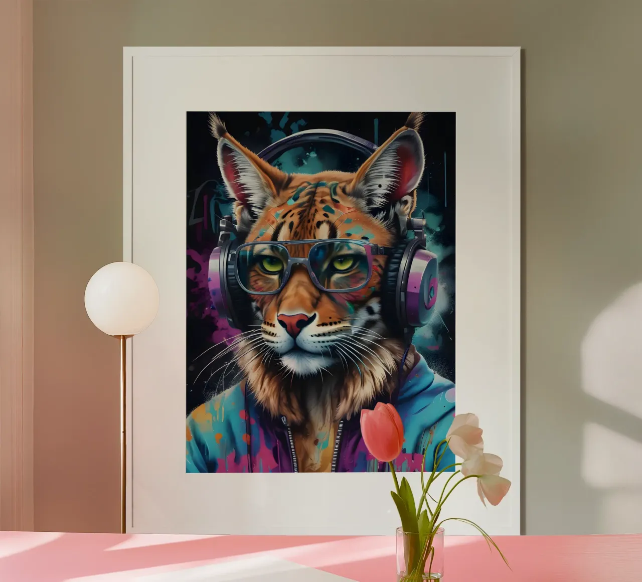 Lynx in cuffia carta hahnemühle da MakArena