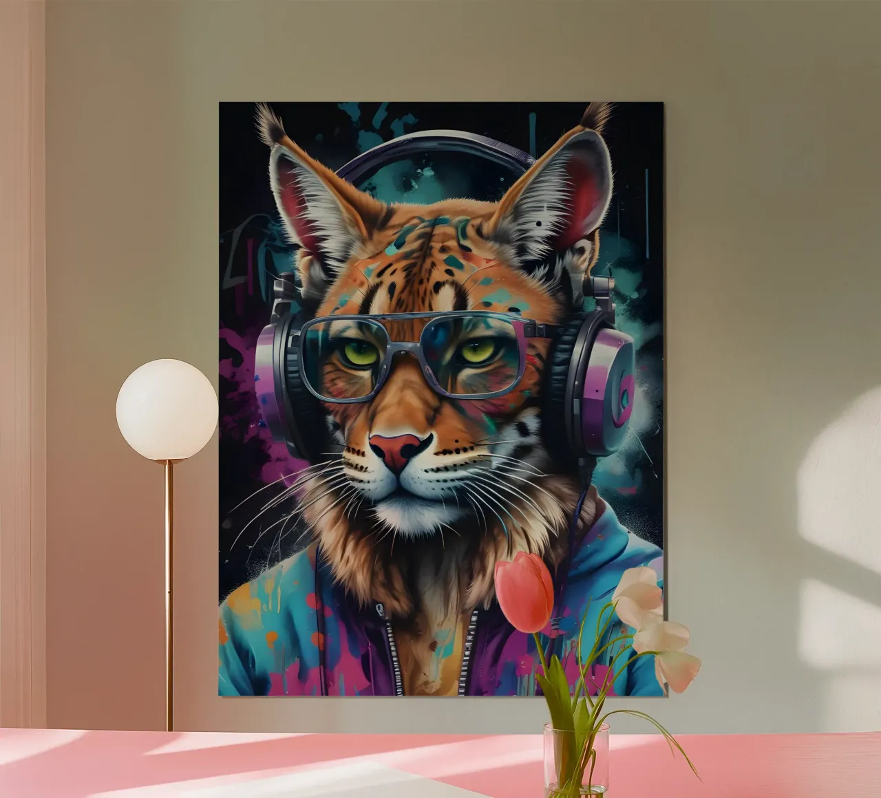 Lynx in cuffia carta hahnemühle da MakArena