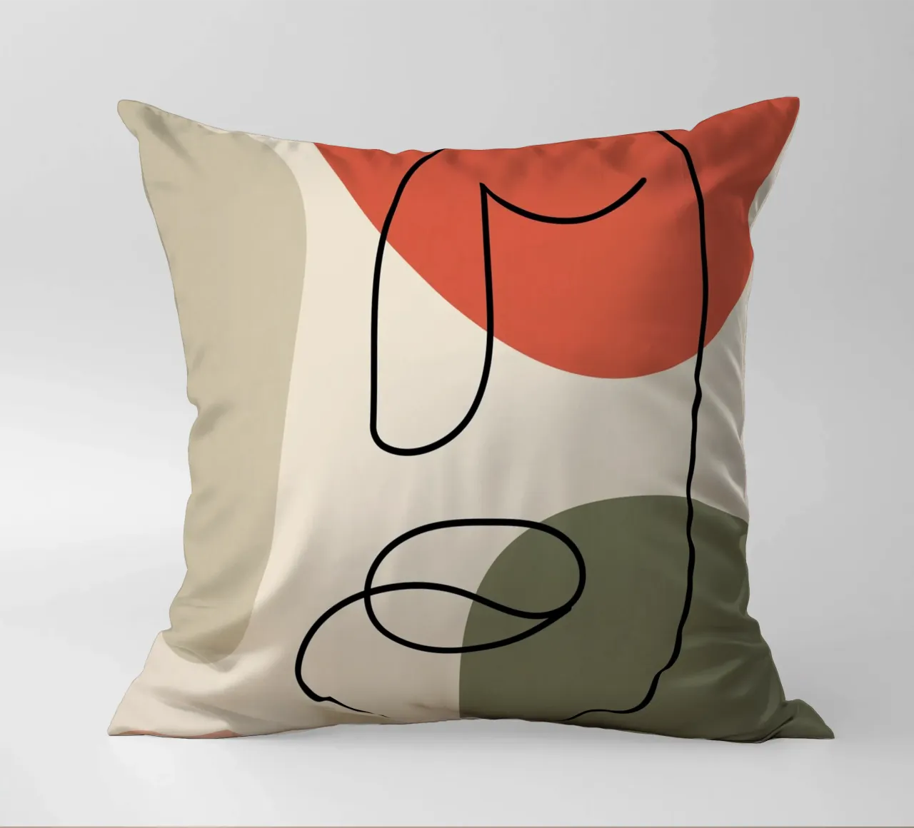 Line art in earthy tones cuscino da LisaArtes