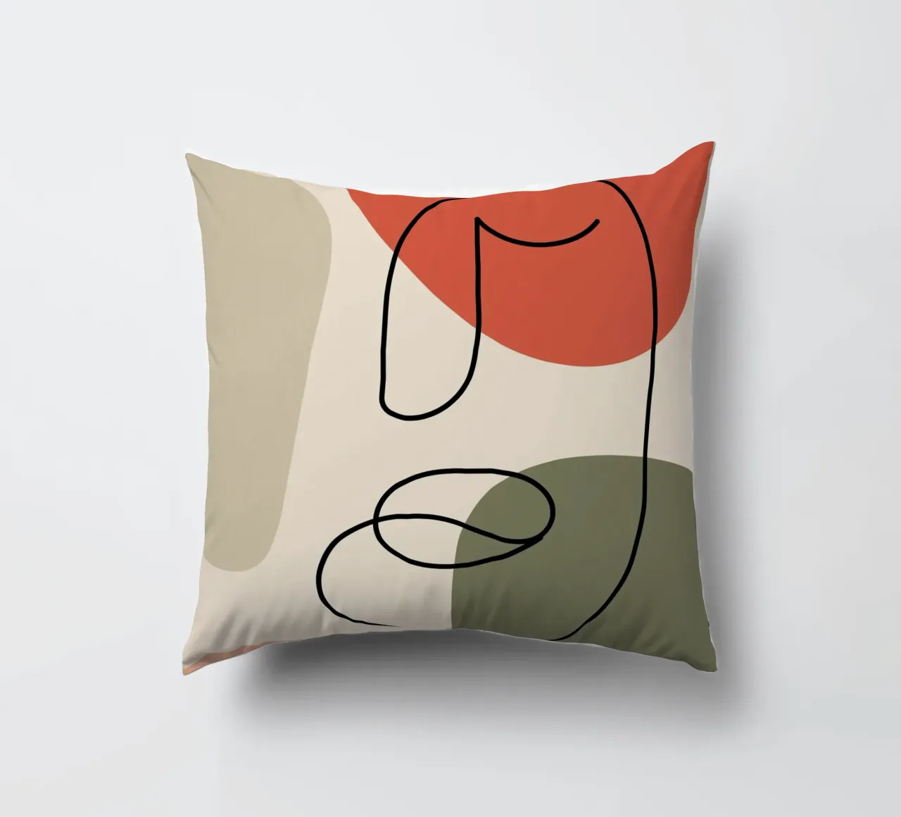 Line art in earthy tones cuscino da LisaArtes