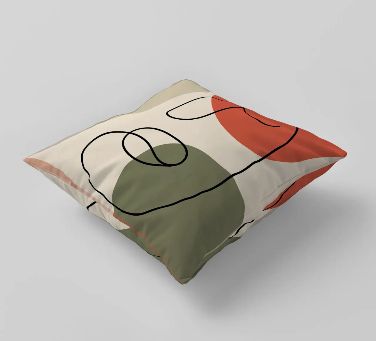 Line art in earthy tones cuscino da LisaArtes
