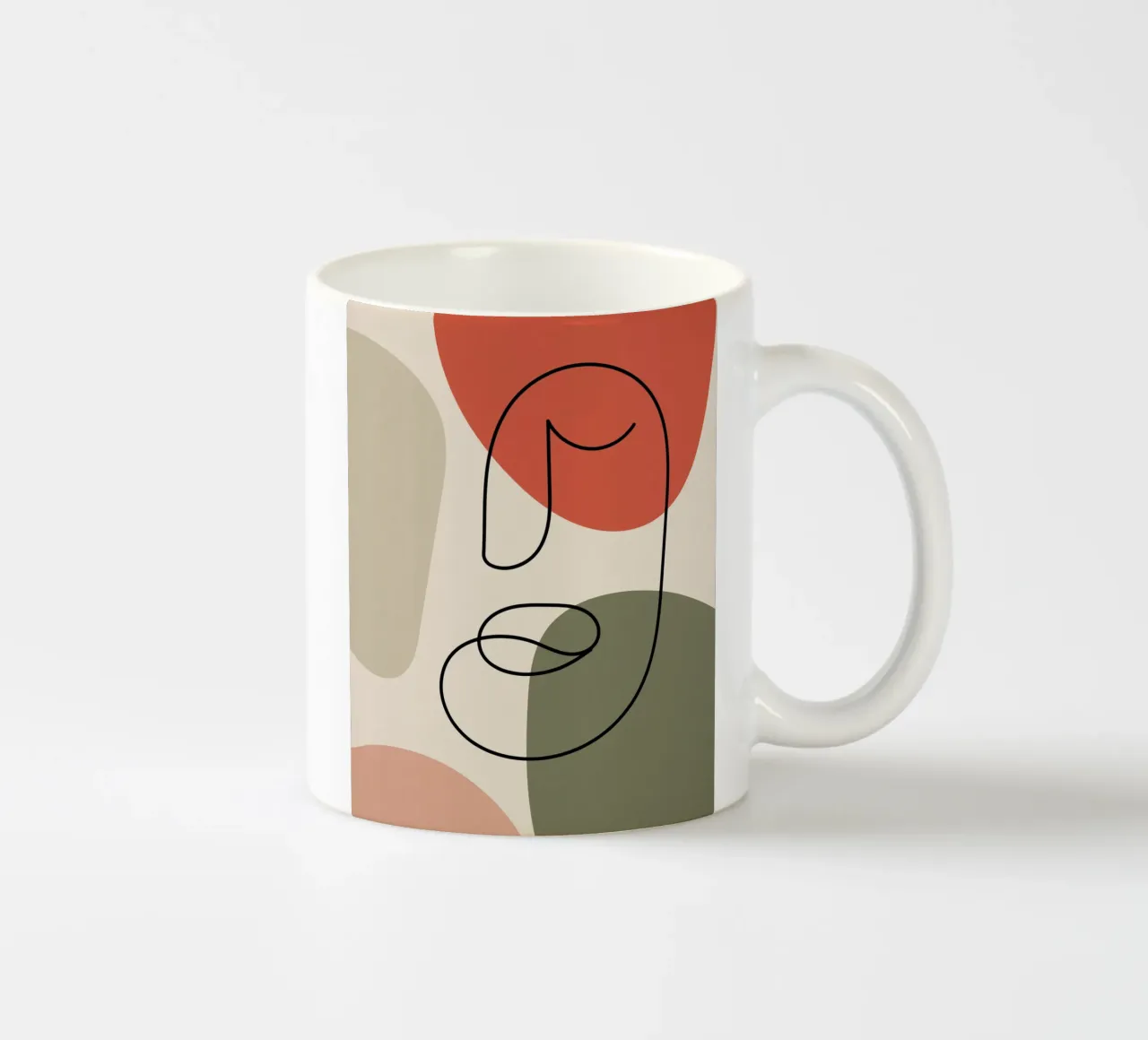 Line art in earthy tones tazza in ceramica da LisaArtes