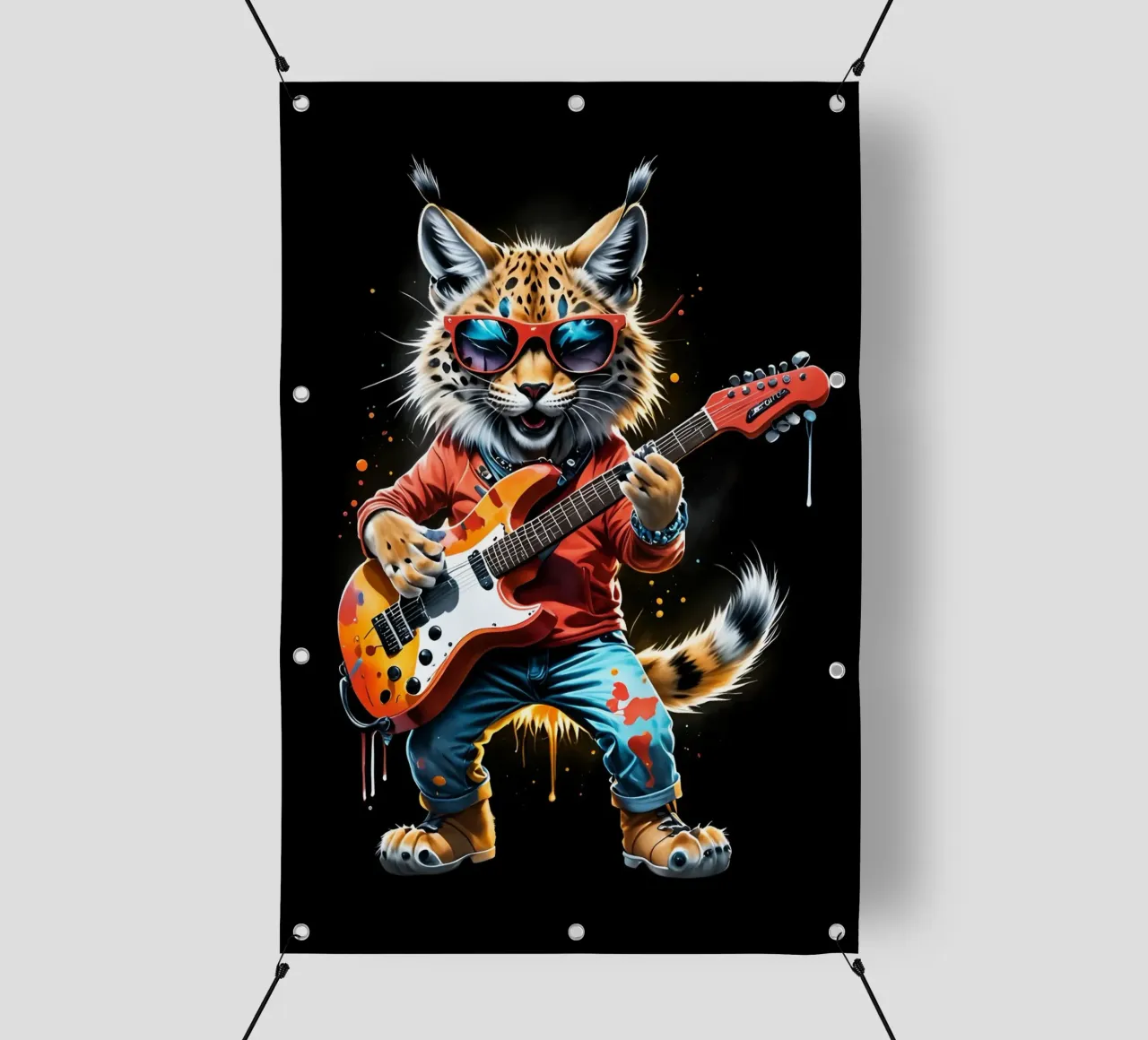 La piccola lince suona la chitarra telo in pvc da MakArena