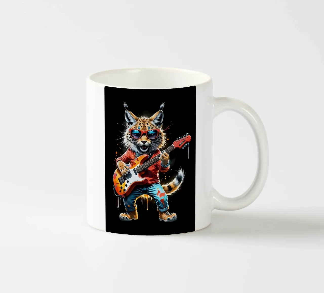 La piccola lince suona la chitarra tazza in ceramica da MakArena
