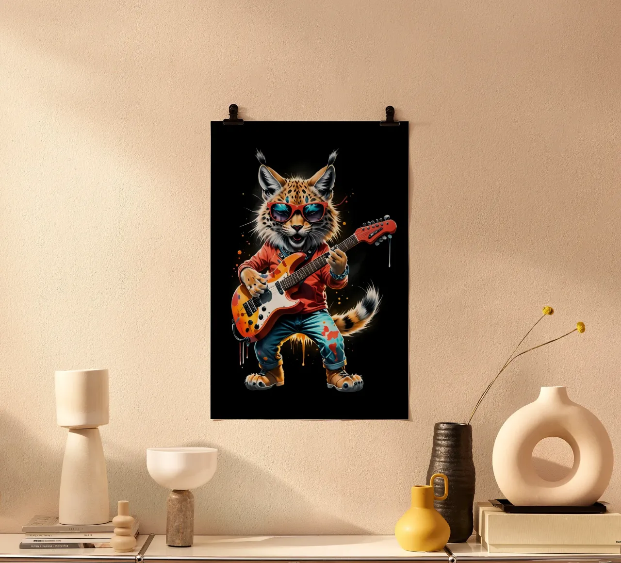 Kleiner Luchs spielt Gitarre Hahnemühle von MakArena