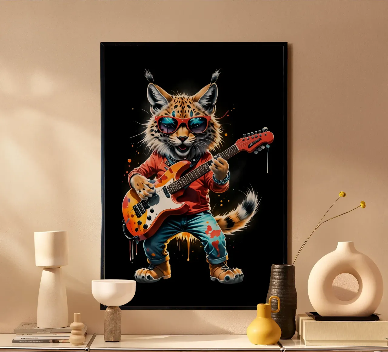 Kleiner Luchs spielt Gitarre Hahnemühle von MakArena