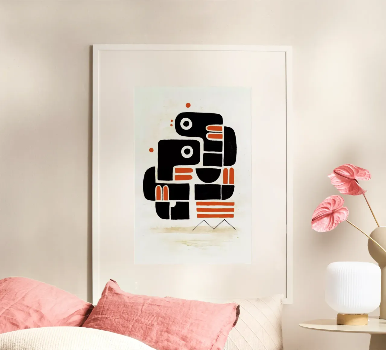 Two Lovers, One Bench poster con telaio in legno da Antony Squizzato