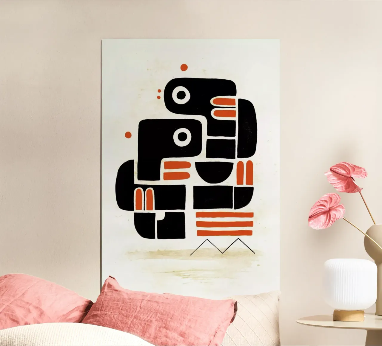 Two Lovers, One Bench poster con telaio in legno da Antony Squizzato
