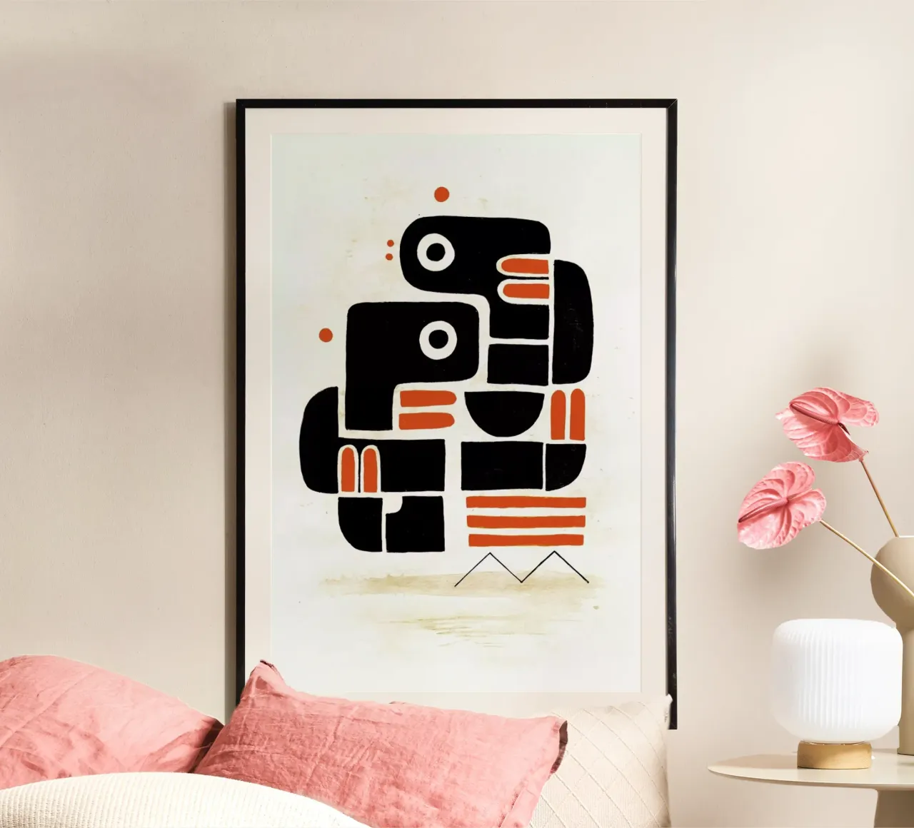 Two Lovers, One Bench poster con telaio in legno da Antony Squizzato