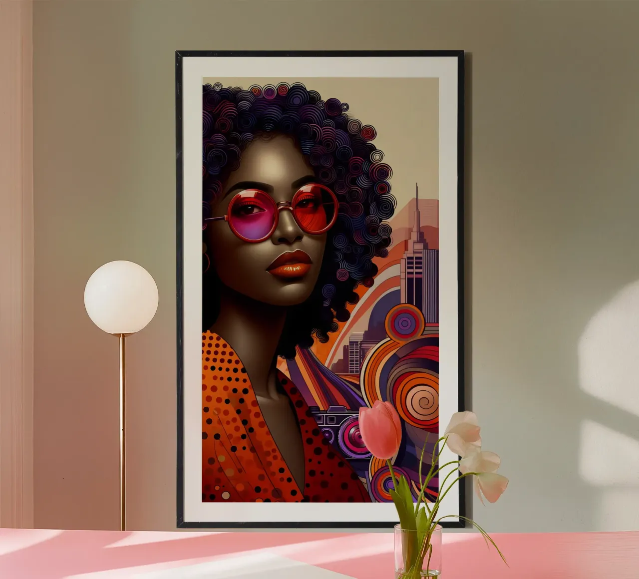 Urban Queen - Rhapsody in Scarlet and Amethyst poster con telaio in plastica da Milas Mumpitz