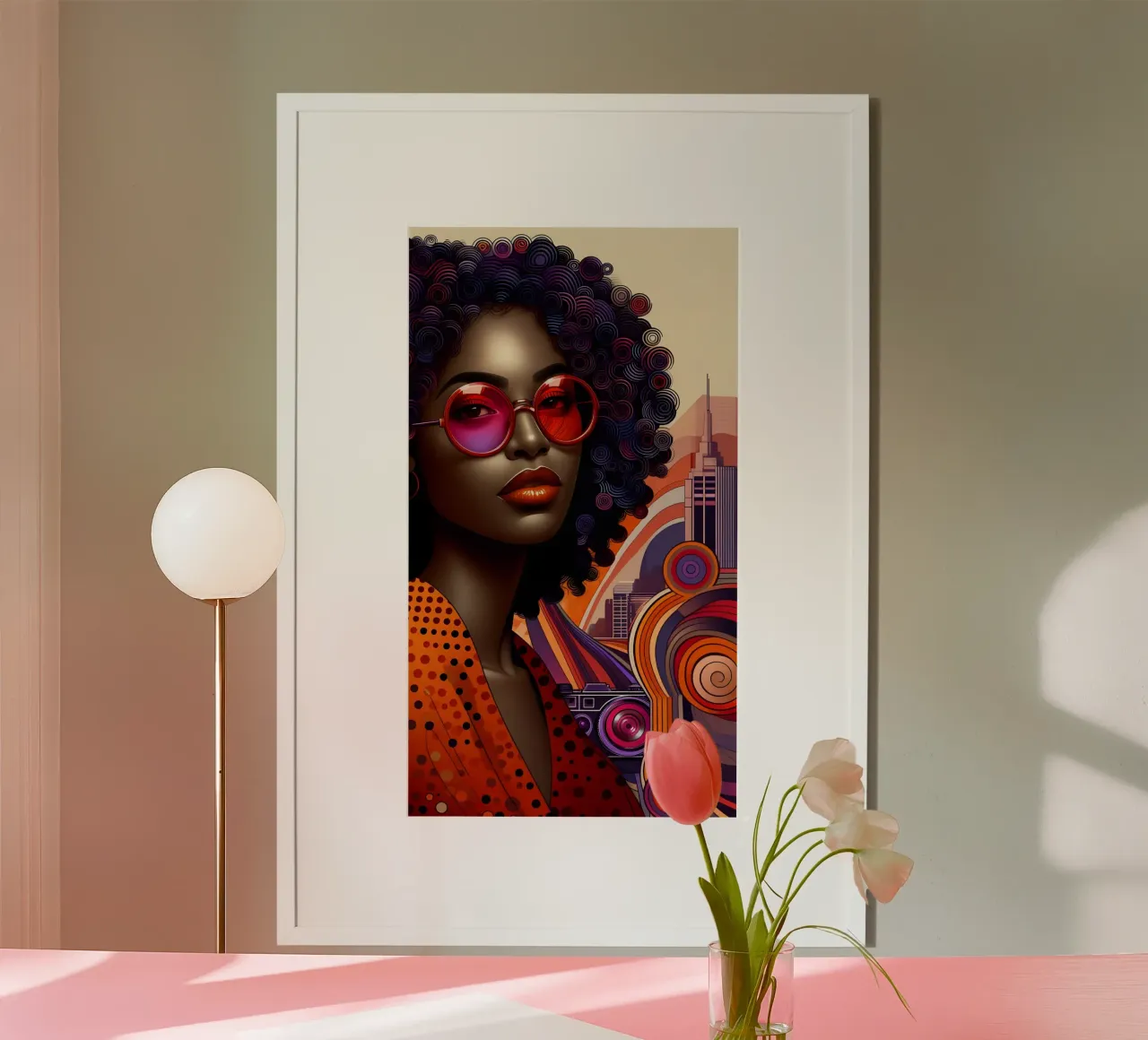Urban Queen - Rhapsody in Scarlet and Amethyst poster con telaio in plastica da Milas Mumpitz
