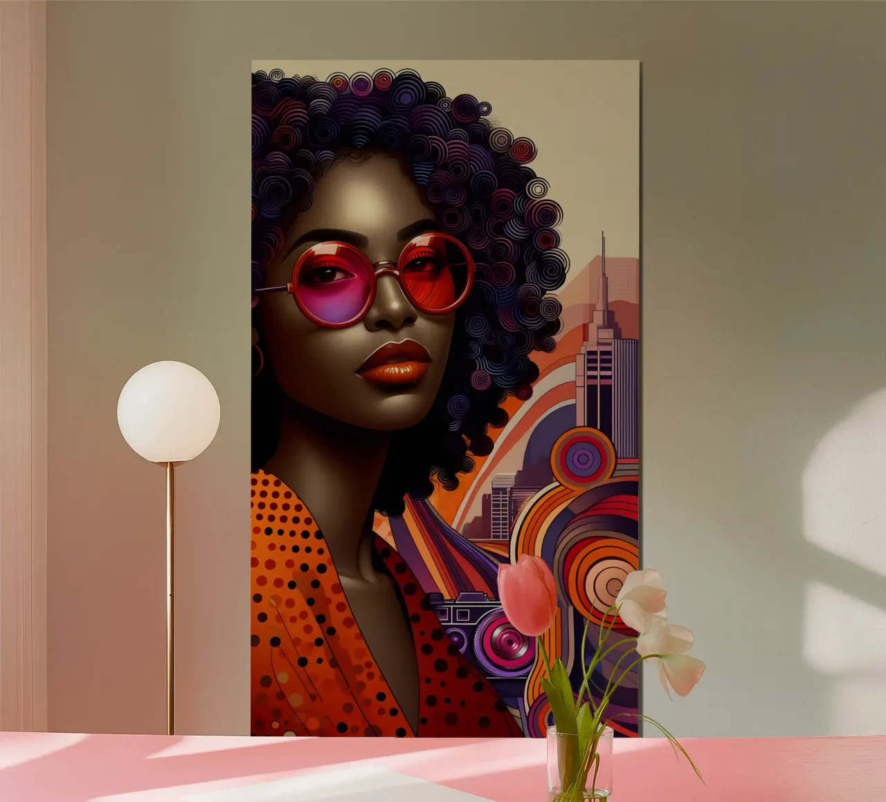 Urban Queen - Rhapsody in Scarlet and Amethyst poster con telaio in plastica da Milas Mumpitz