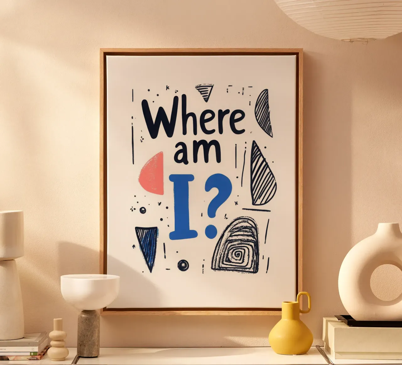 Where am I ? tela con Cornice a cassetta da Art Typo Essentiel