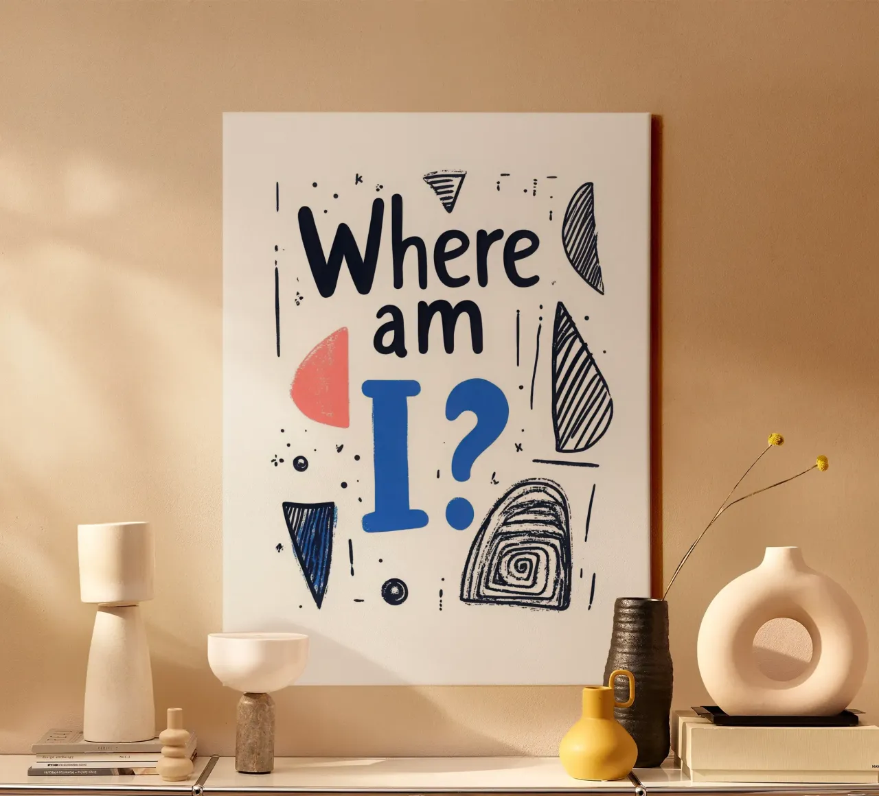 Where am I ? tela con Cornice a cassetta da Art Typo Essentiel