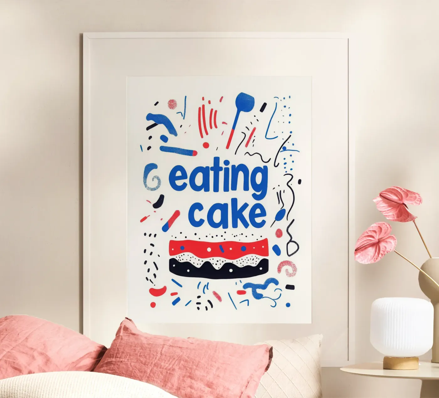 Eating cake poster da Art Typo Essentiel