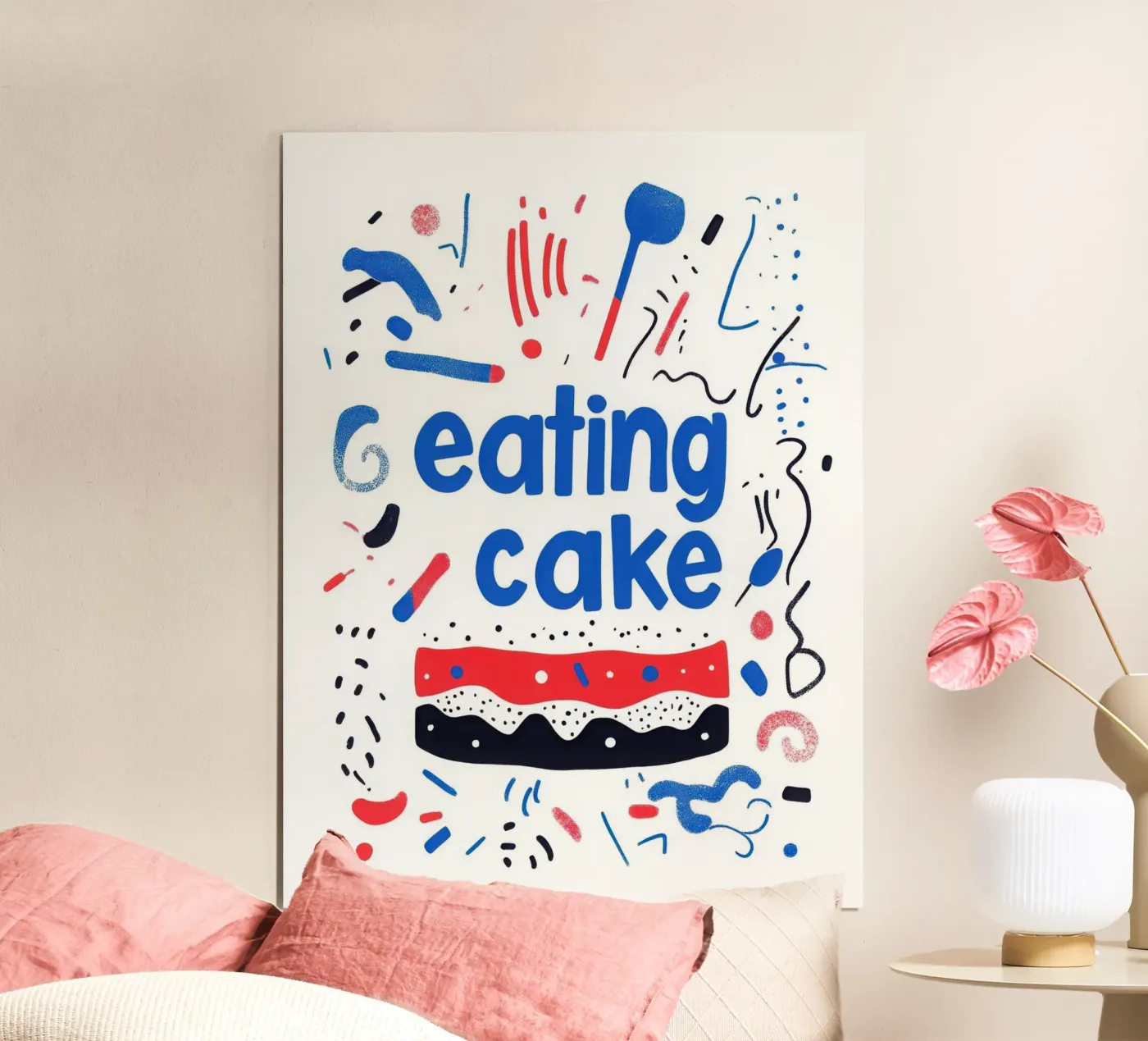 Eating cake poster da Art Typo Essentiel