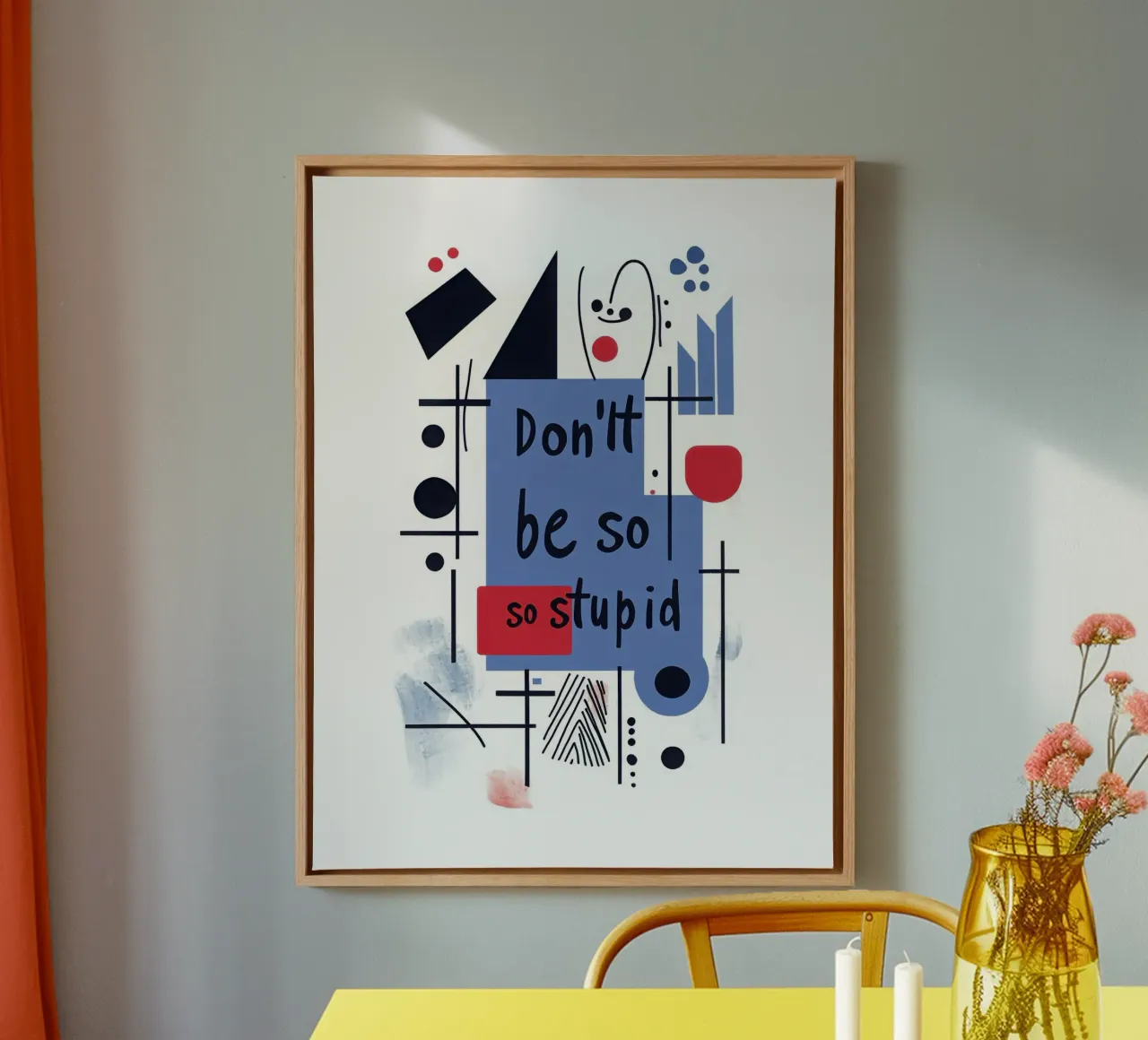 So stupid tela con Cornice a cassetta da Art Typo Essentiel