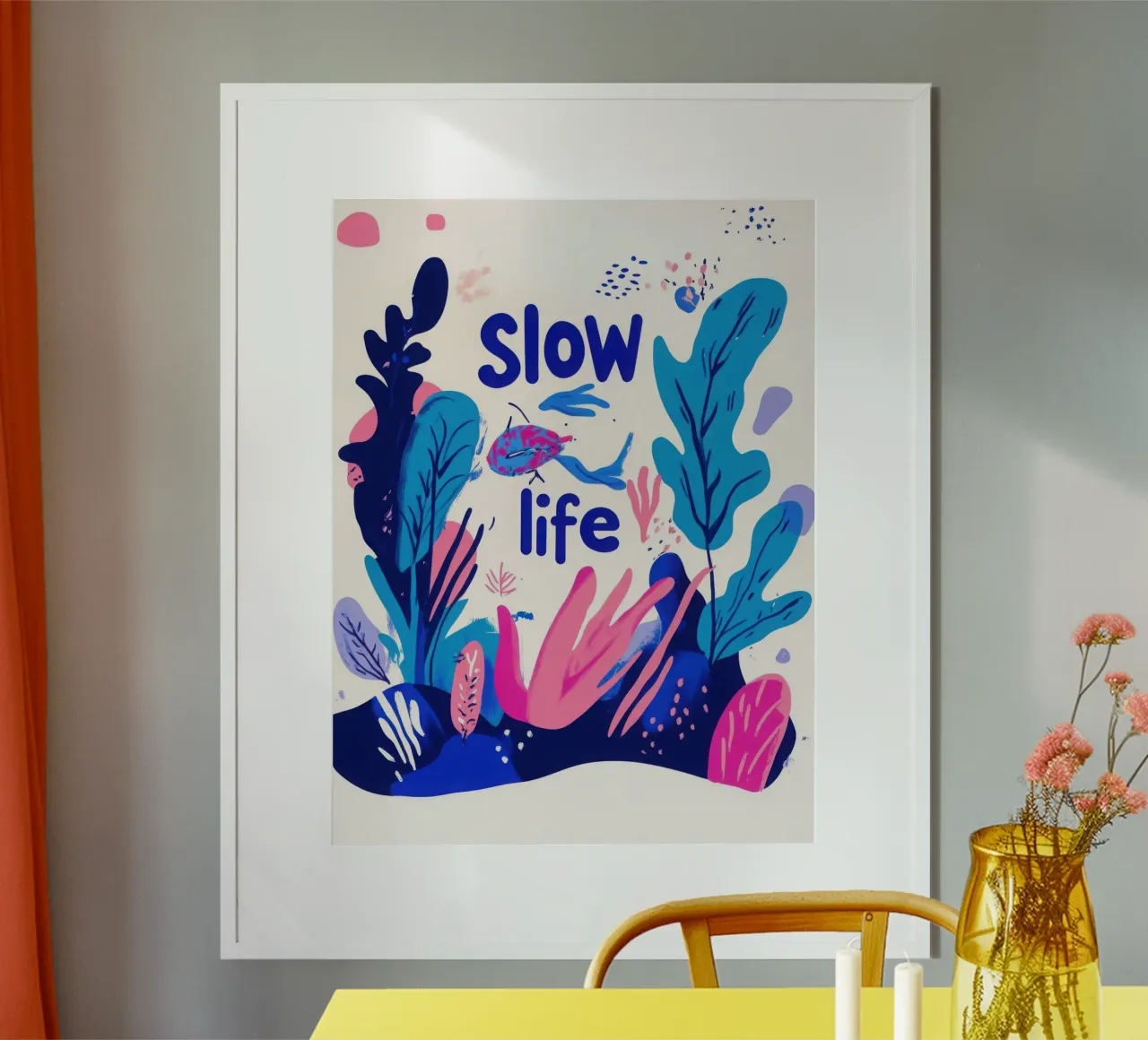 Slow life poster con telaio in plastica da Art Typo Essentiel