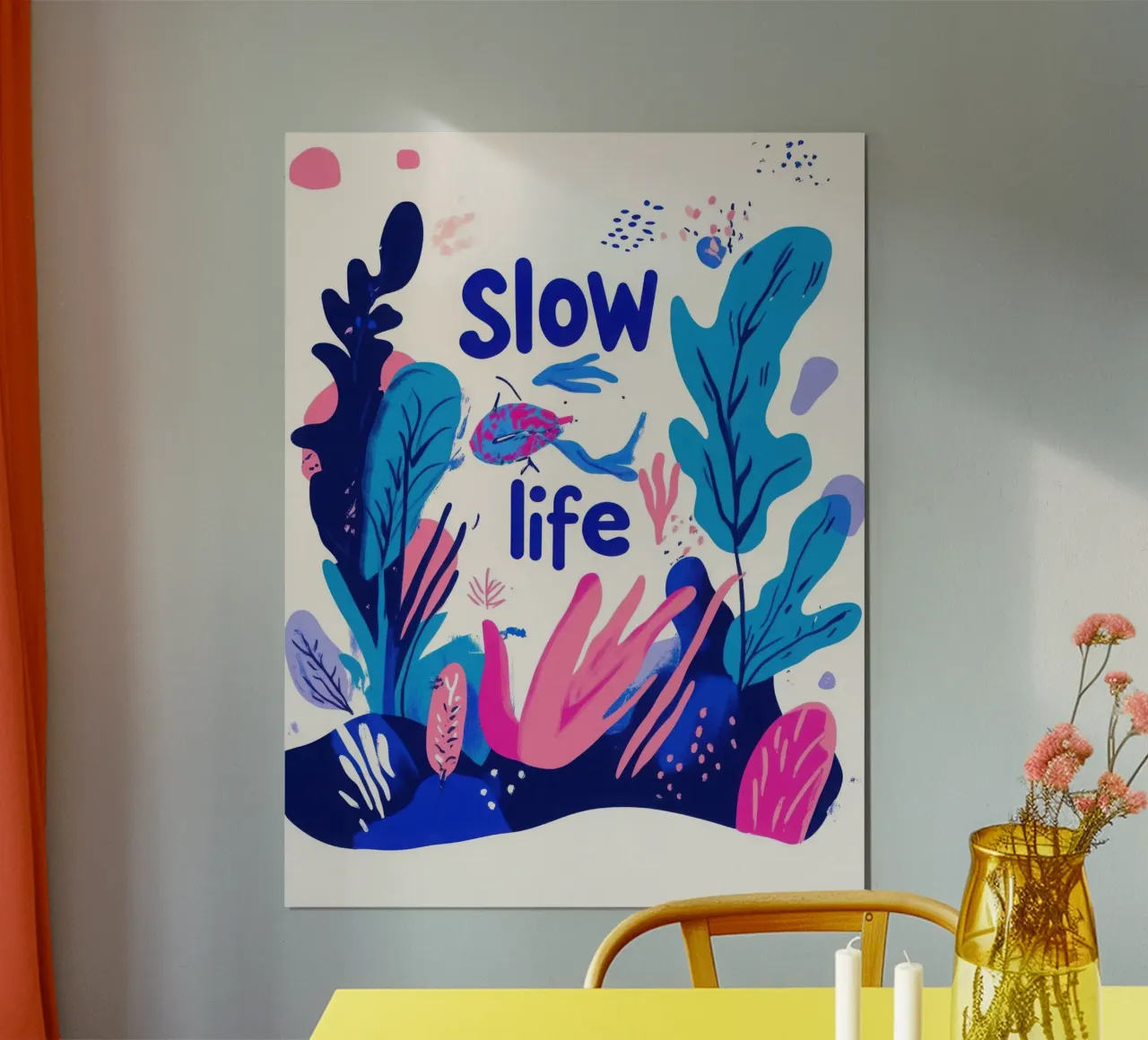 Slow life poster con telaio in plastica da Art Typo Essentiel