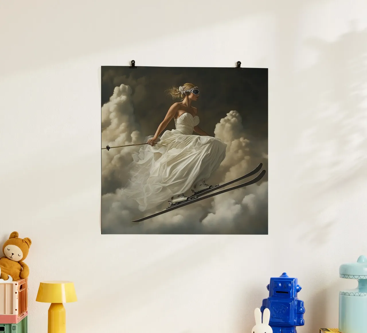 La sposa scia poster con telaio in legno da Motivate-Today