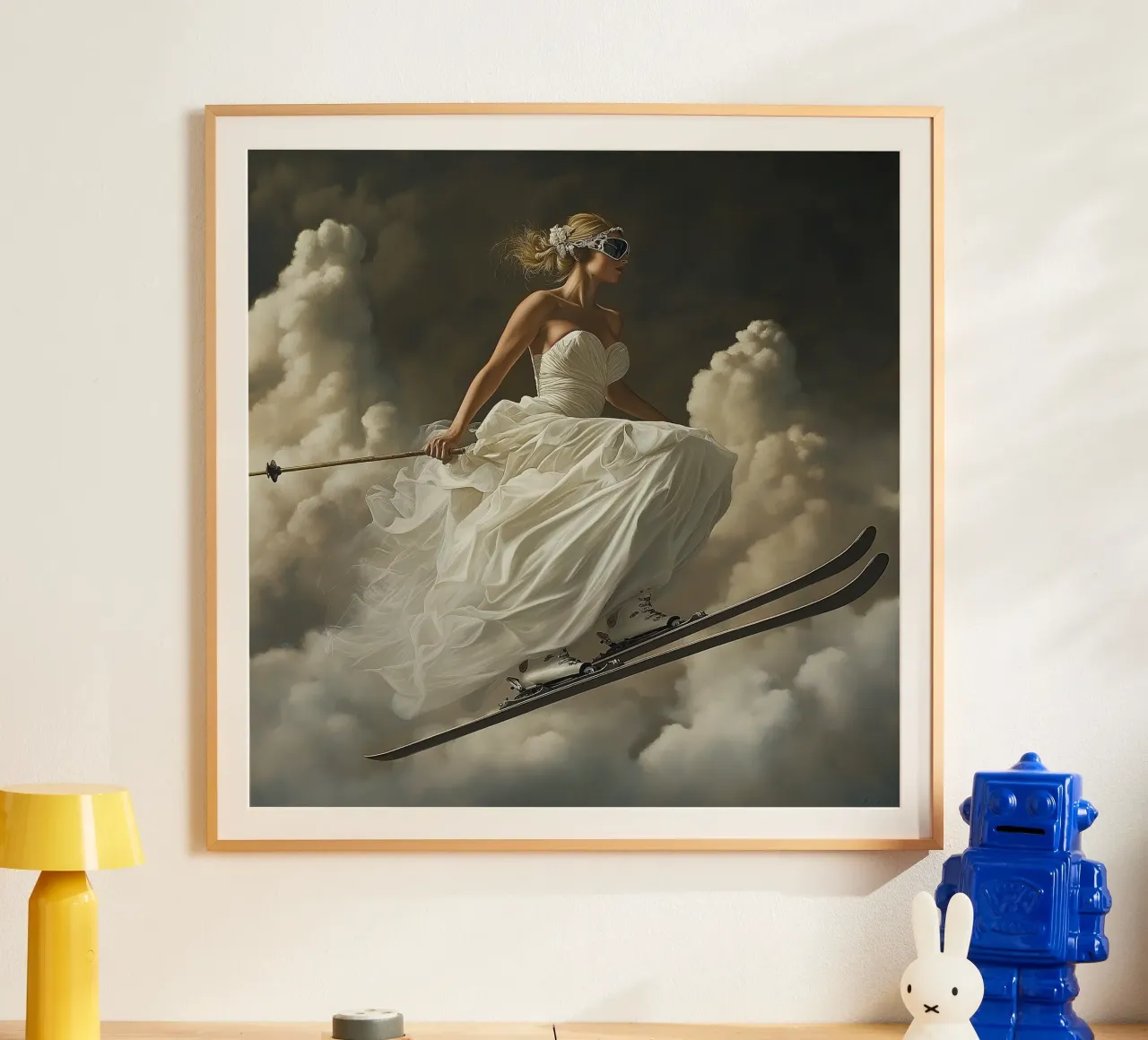 La sposa scia poster con telaio in legno da Motivate-Today