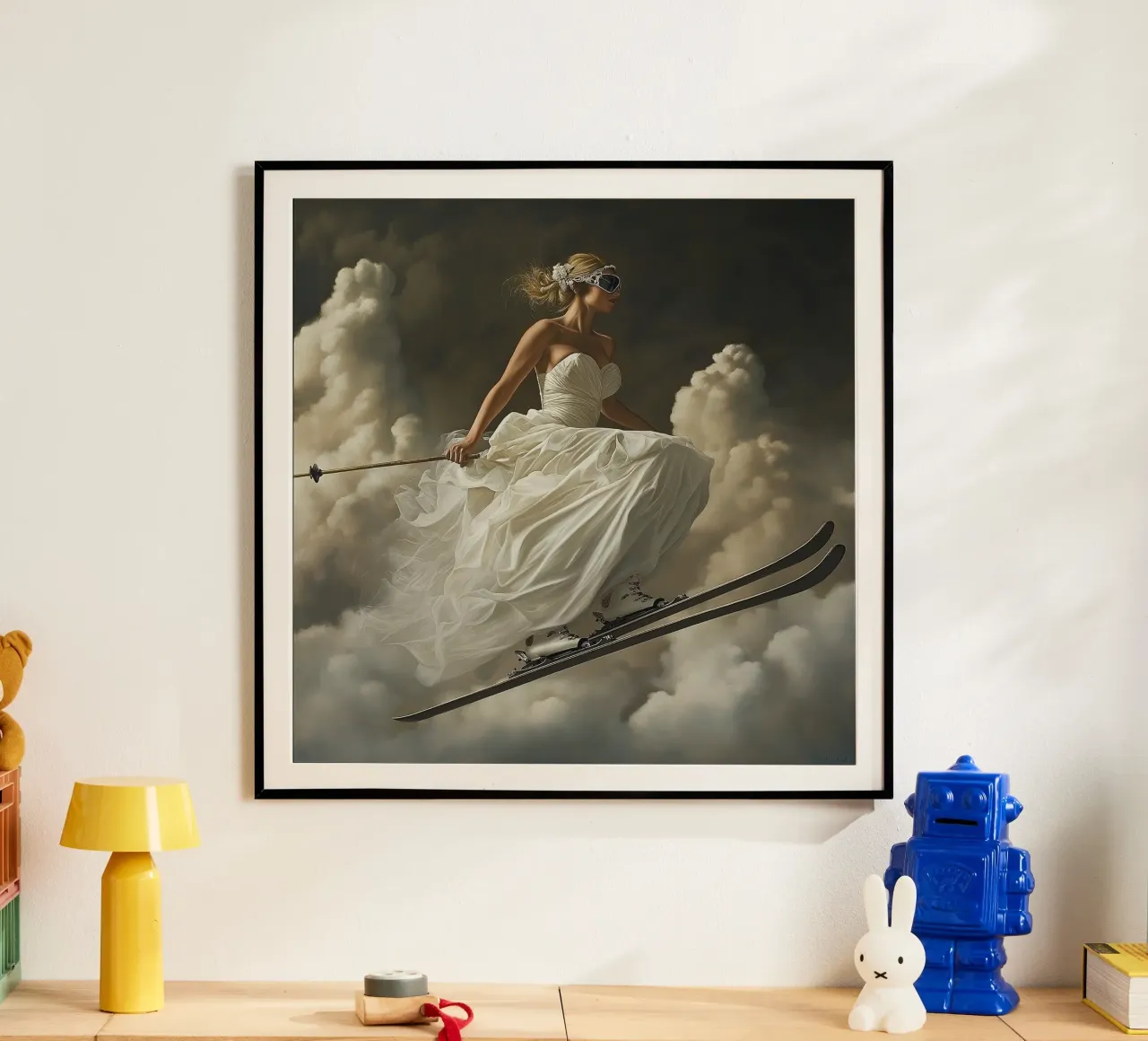 La sposa scia poster con telaio in legno da Motivate-Today