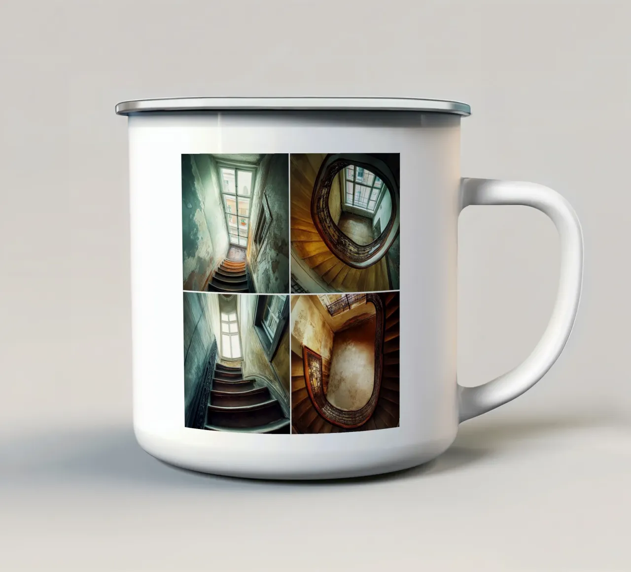 Finestra e scale tazza in smalto da Motivate-Today