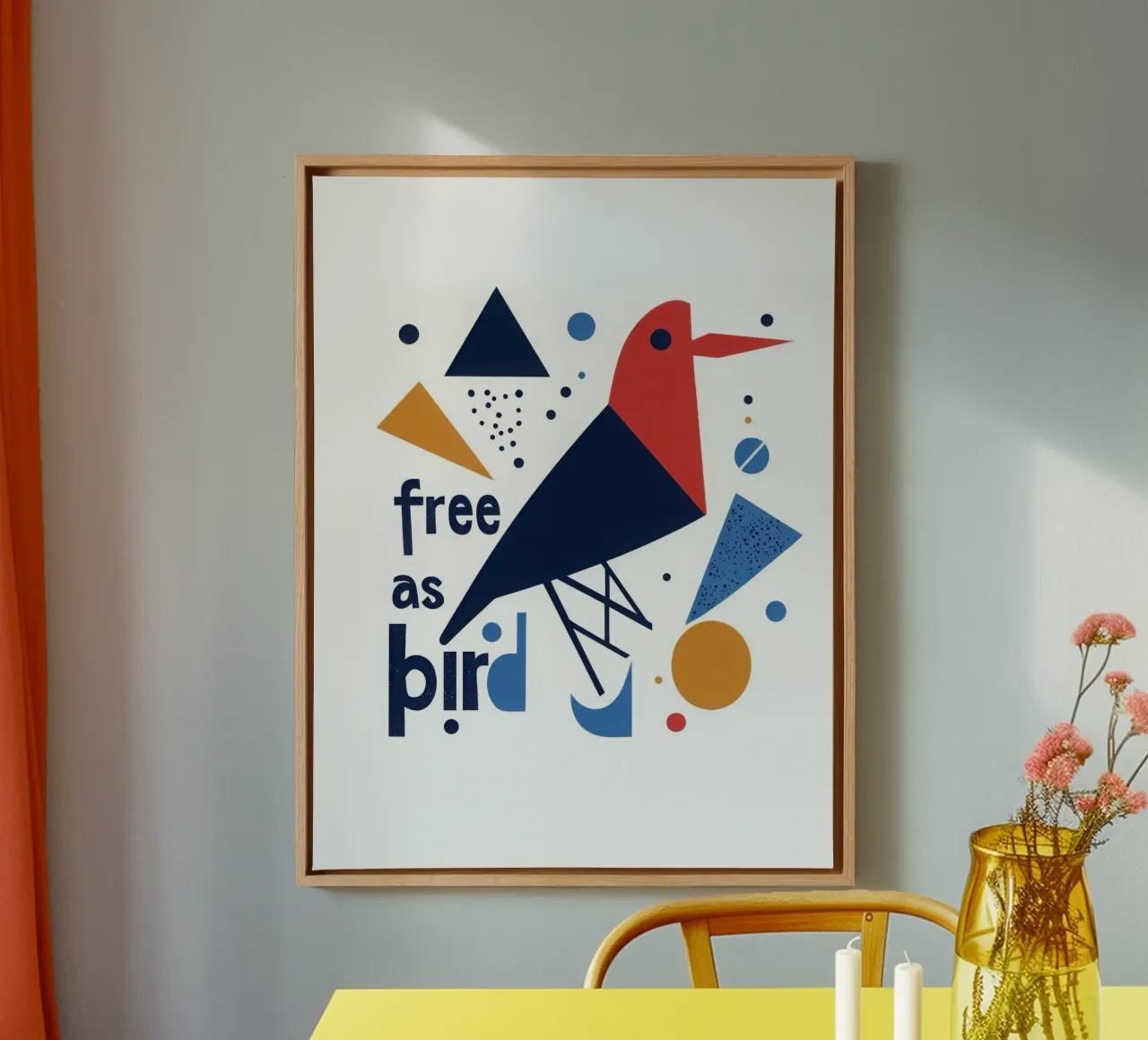 Free as a bird tela con Cornice a cassetta da Art Typo Essentiel