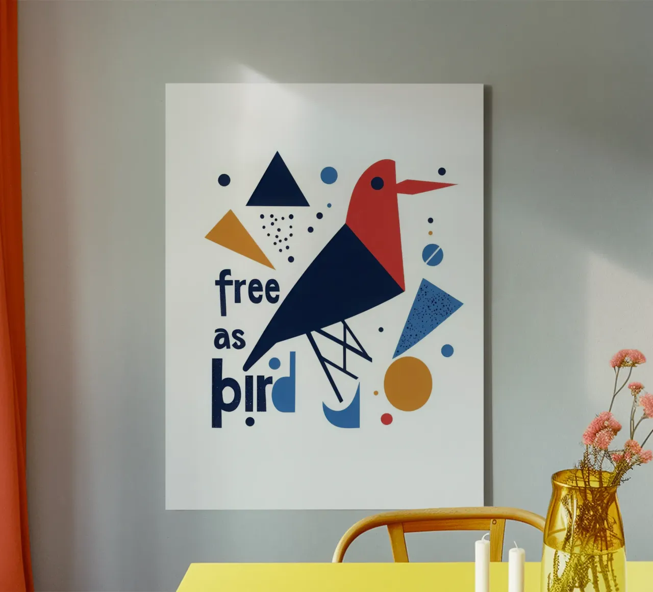 Free as a bird tela con Cornice a cassetta da Art Typo Essentiel
