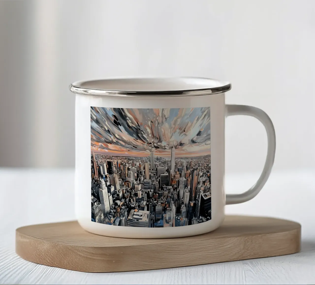 Pittura di New York tazza in smalto da Motivate-Today