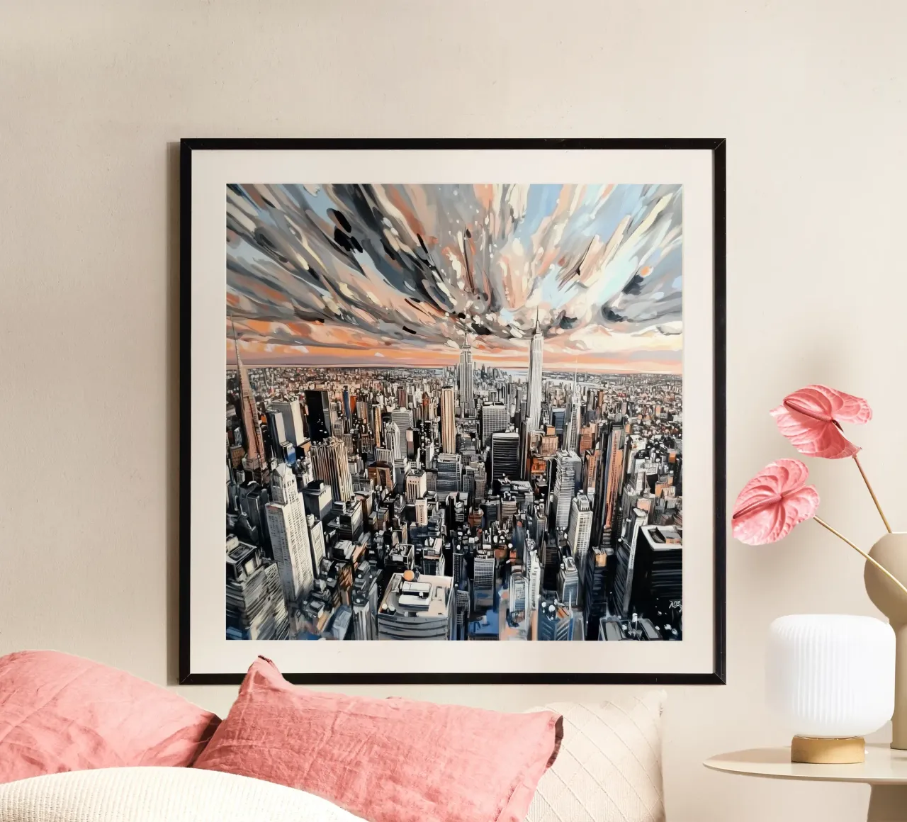Pittura di New York poster con telaio in alluminio da Motivate-Today