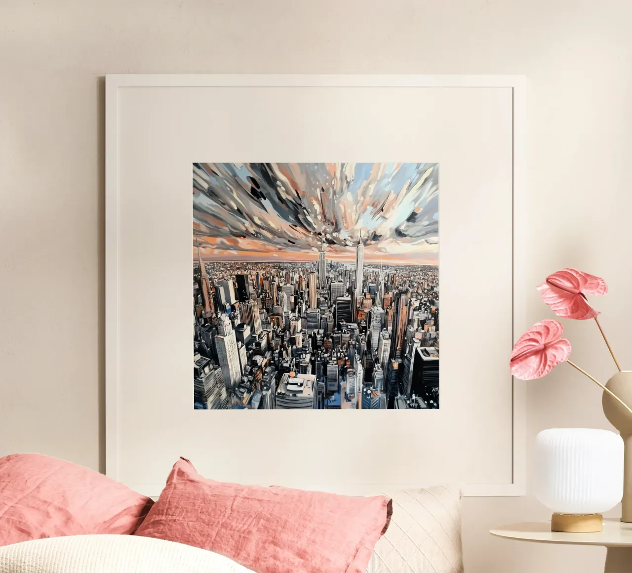 Pittura di New York poster con telaio in alluminio da Motivate-Today