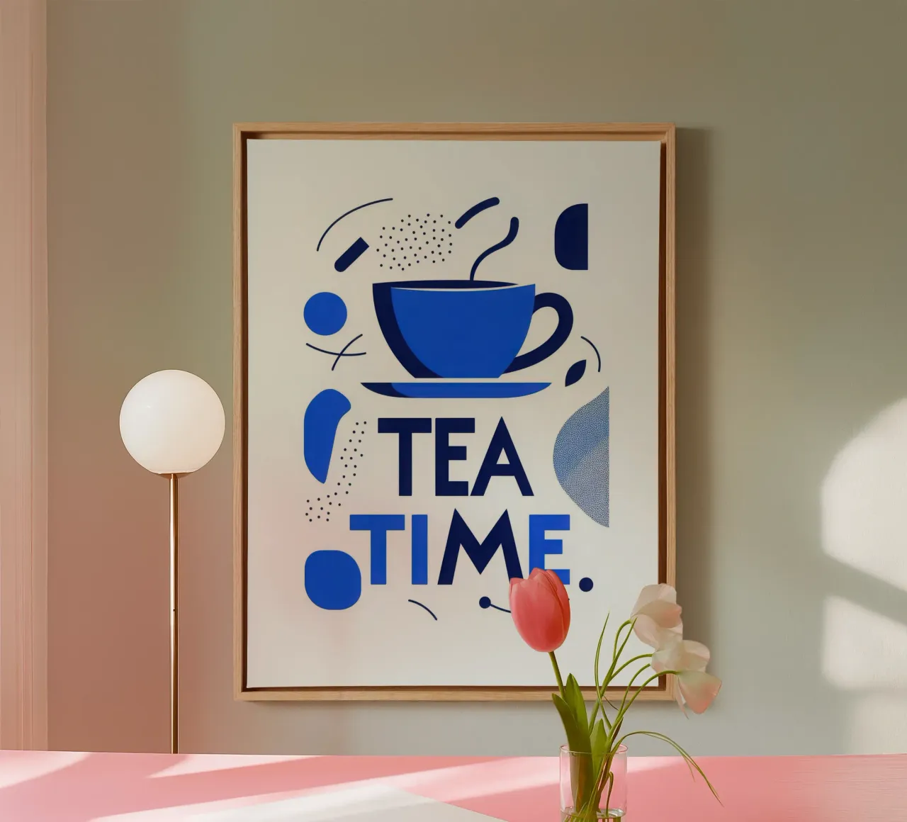 Tea time tela con Cornice a cassetta da Art Typo Essentiel
