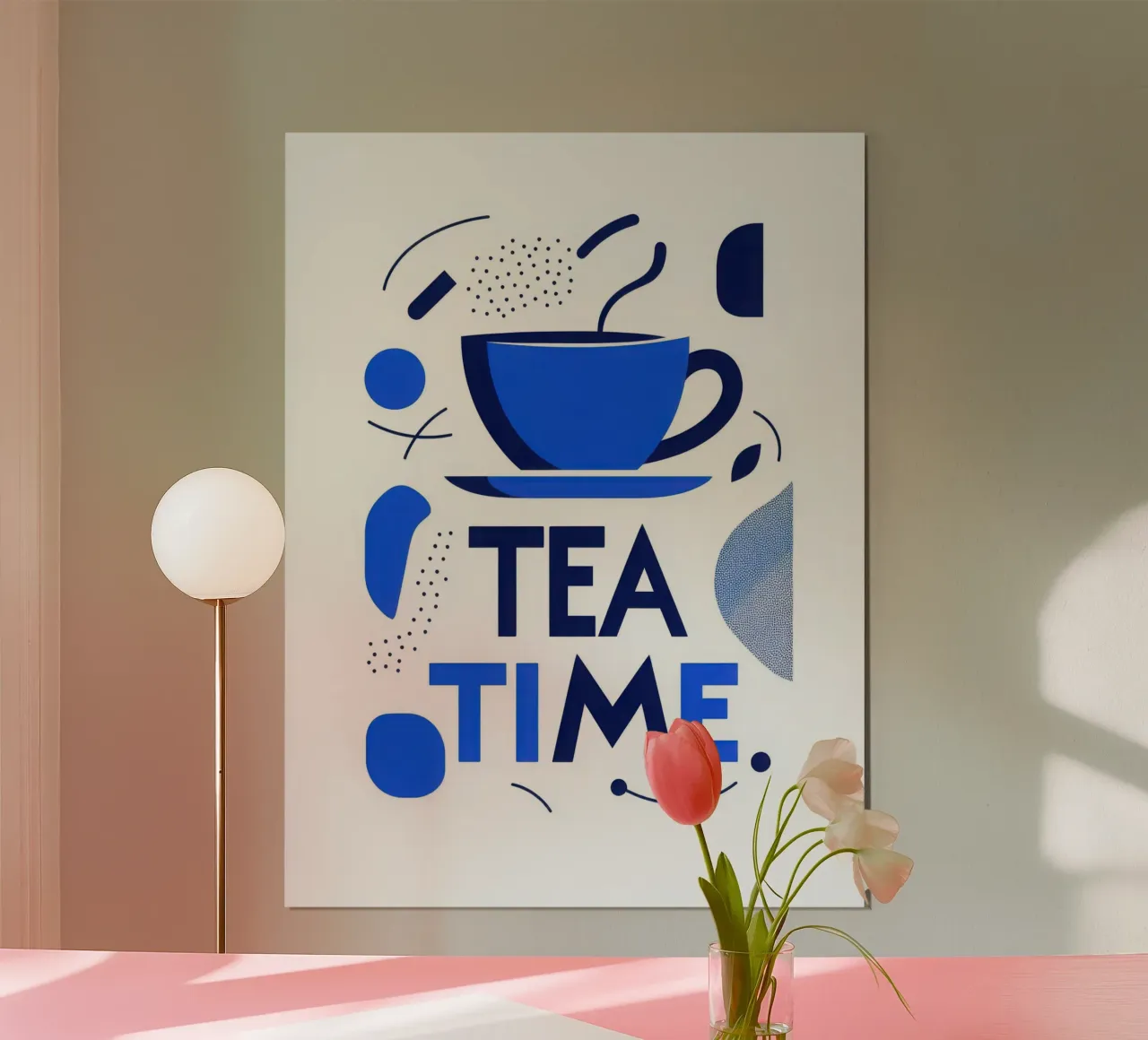 Tea time poster avec cadre en plastique de Art Typo Essentiel