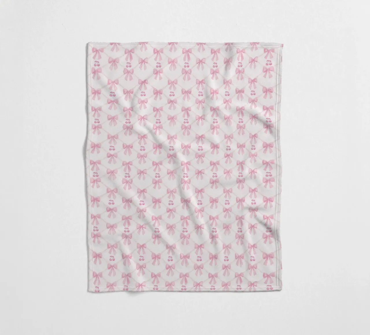 Erröten Sie Rosa Bögen Kirschen Coquette Bogen Ästhetisch Preppy Y2K Fleecedecke von Gentle Echoes Art