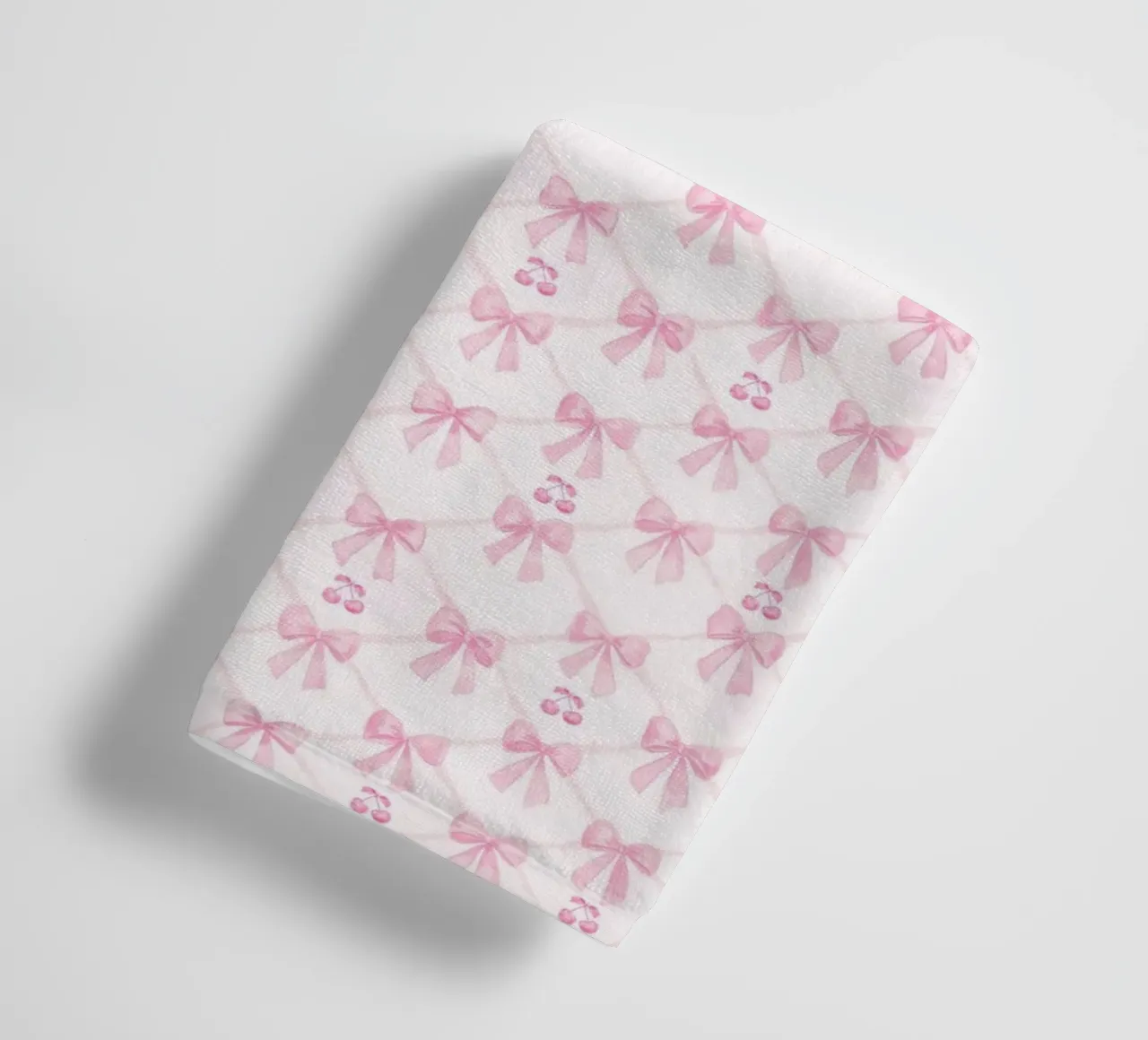 Erröten Sie Rosa Bögen Kirschen Coquette Bogen Ästhetisch Preppy Y2K Handtuch von Gentle Echoes Art