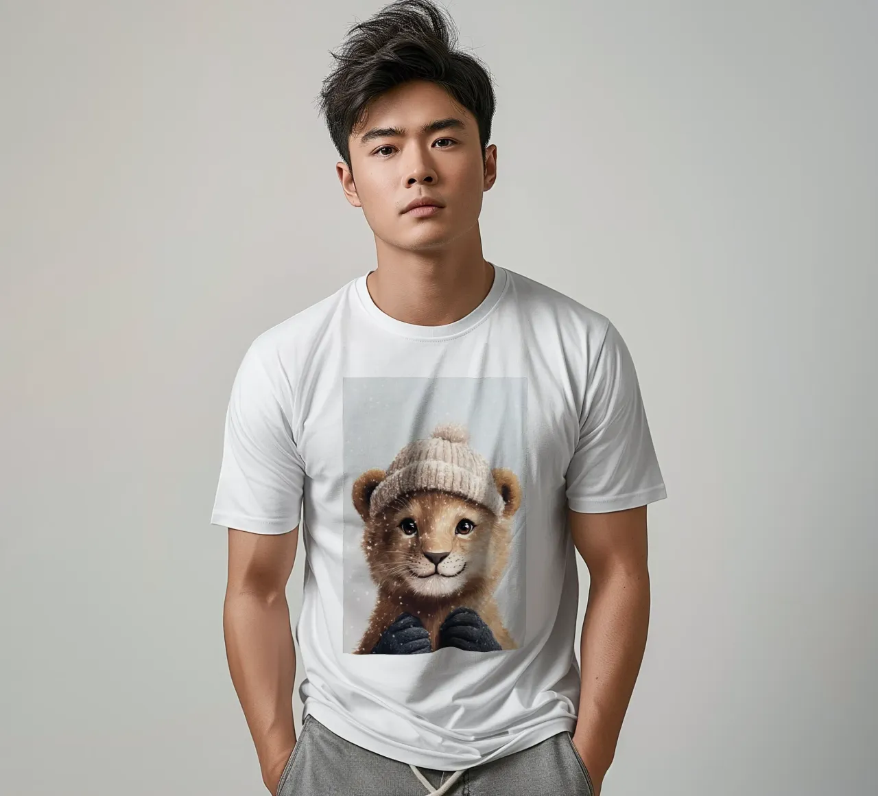 Eroe #32: Leone in inverno t-shirt da farbenhelden