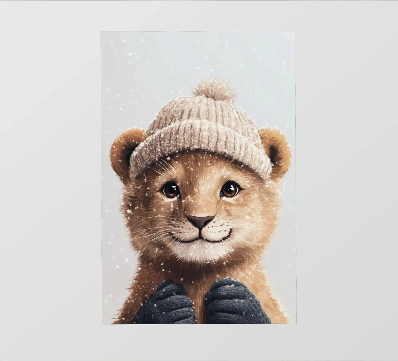 Hero #32: Lion in winter photo wallpaper by farbenhelden