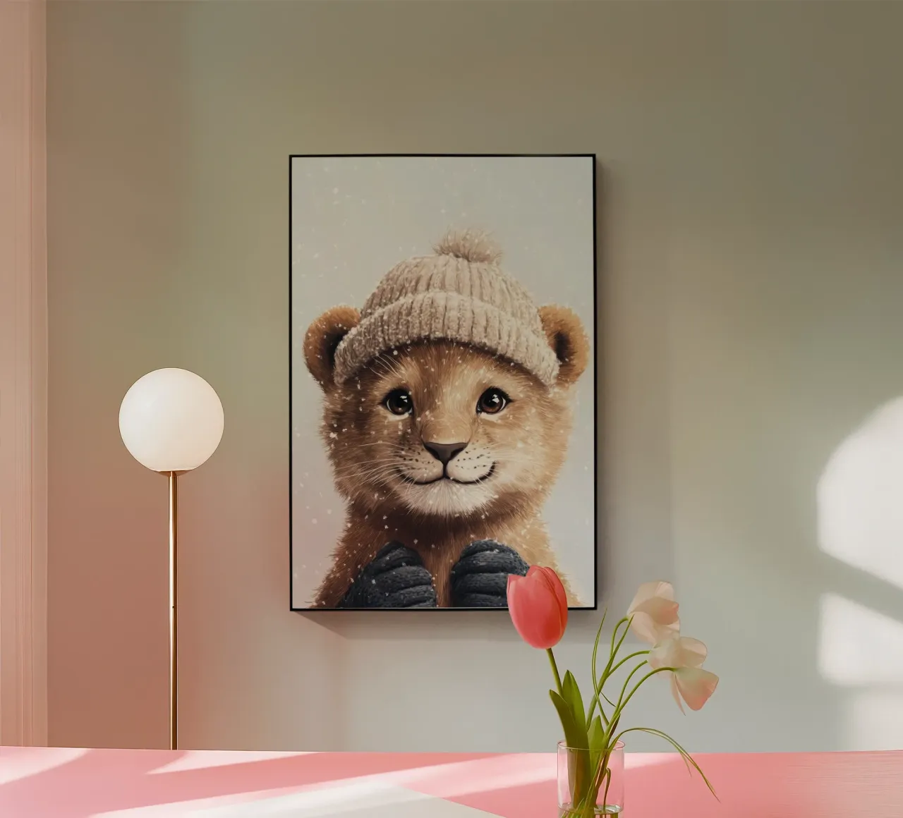 Eroe #32: Leone in inverno plexiglass da farbenhelden