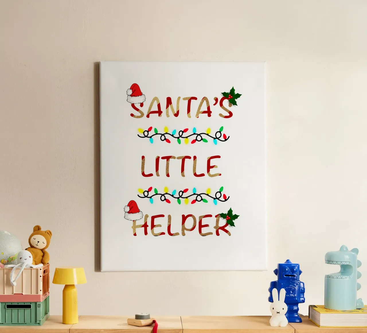 SANTA’S LITTLE HELPER canvas by ARTOMATIC