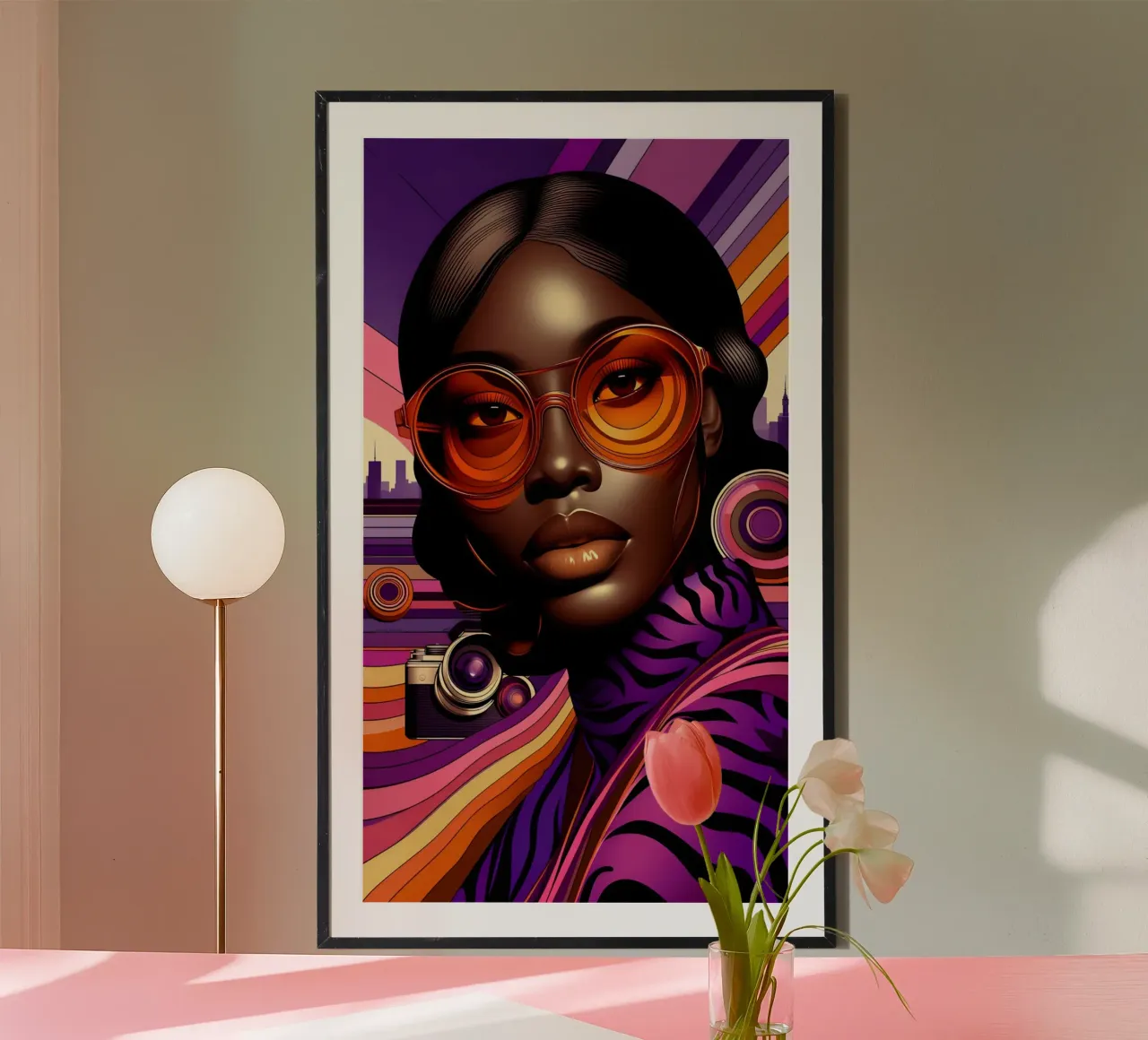 Urban Muse – Stripes of Passion and Vision poster con telaio in plastica da Milas Mumpitz